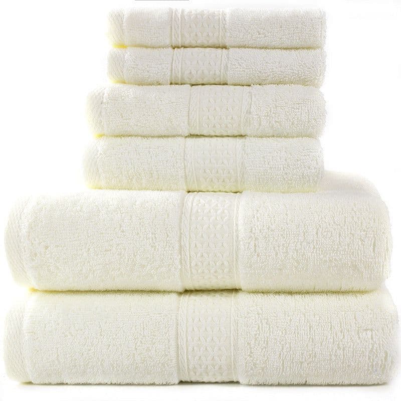 image-Cotton absorbent towel set of 3 pieces and 6 pieces