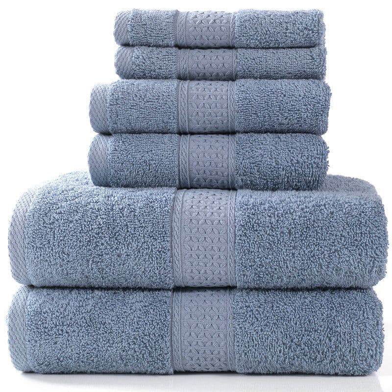 image-Cotton absorbent towel set of 3 pieces and 6 pieces