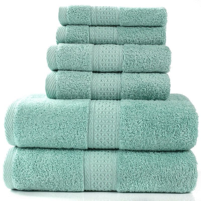image-Cotton absorbent towel set of 3 pieces and 6 pieces