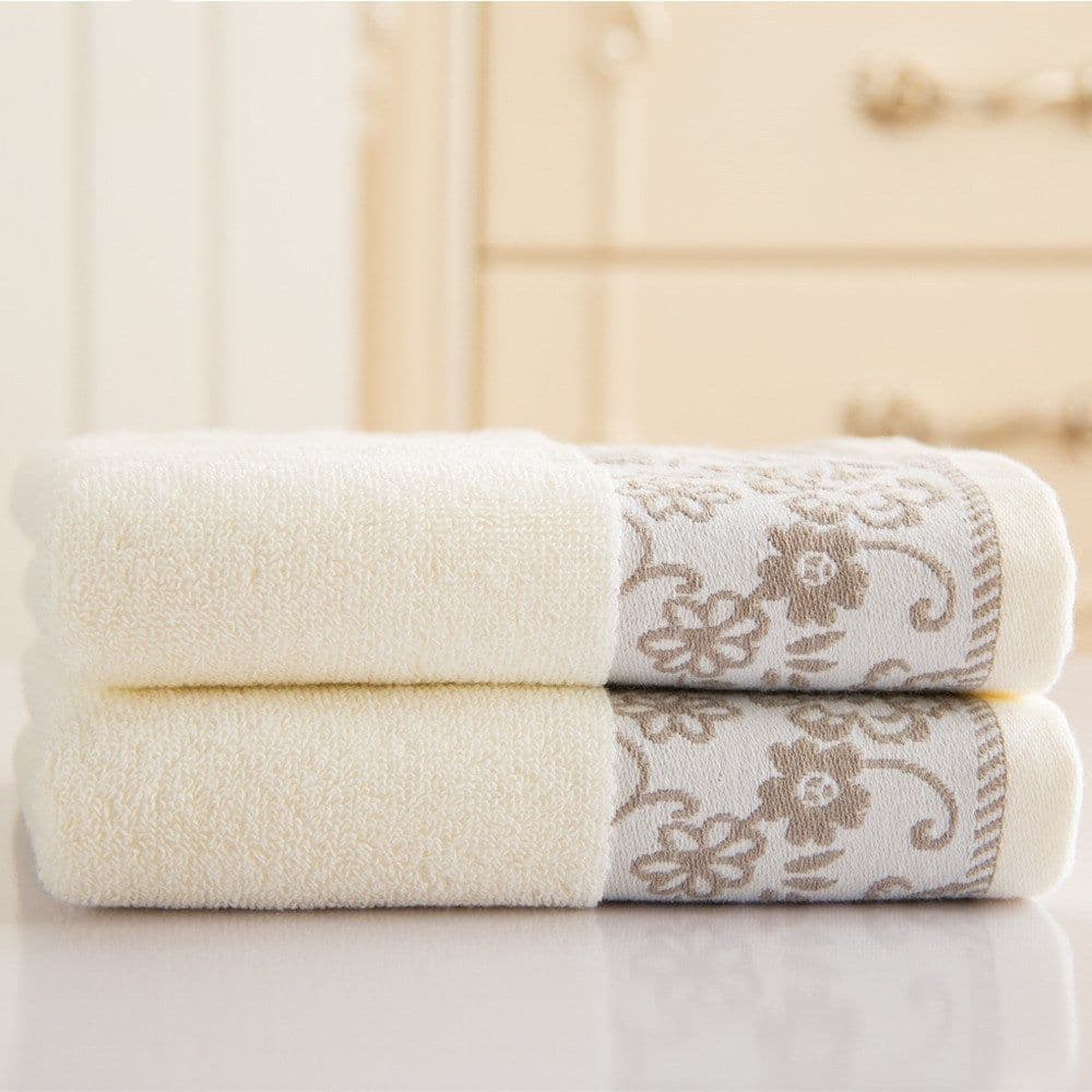 image-Wisteria flower cotton 32 ply jacquard absorbent towel