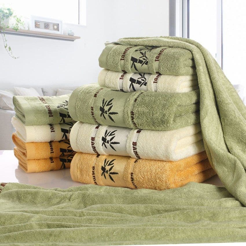 image-Bamboo charcoal fiber bath towel