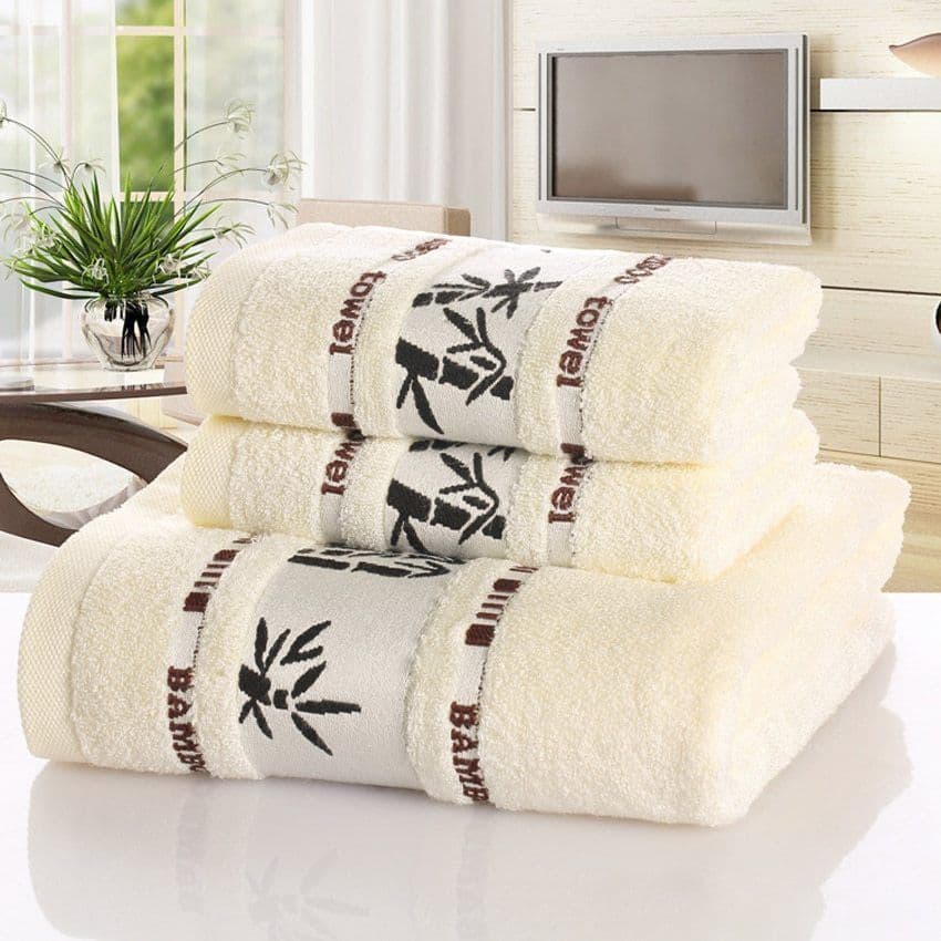 image-Bamboo charcoal fiber bath towel