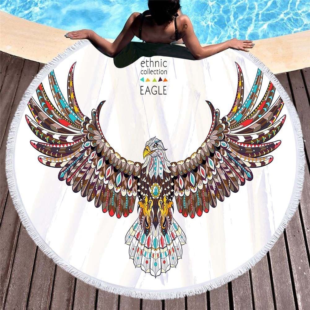 image-Round printed beach towel