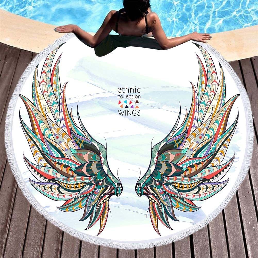 image-Round printed beach towel