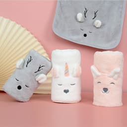 image-Coral Fleece Cute Cartoon Children Face Towel