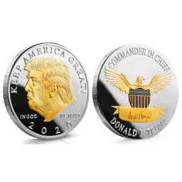 image-Silver plated and gold-plated two-color trump commemorative coins