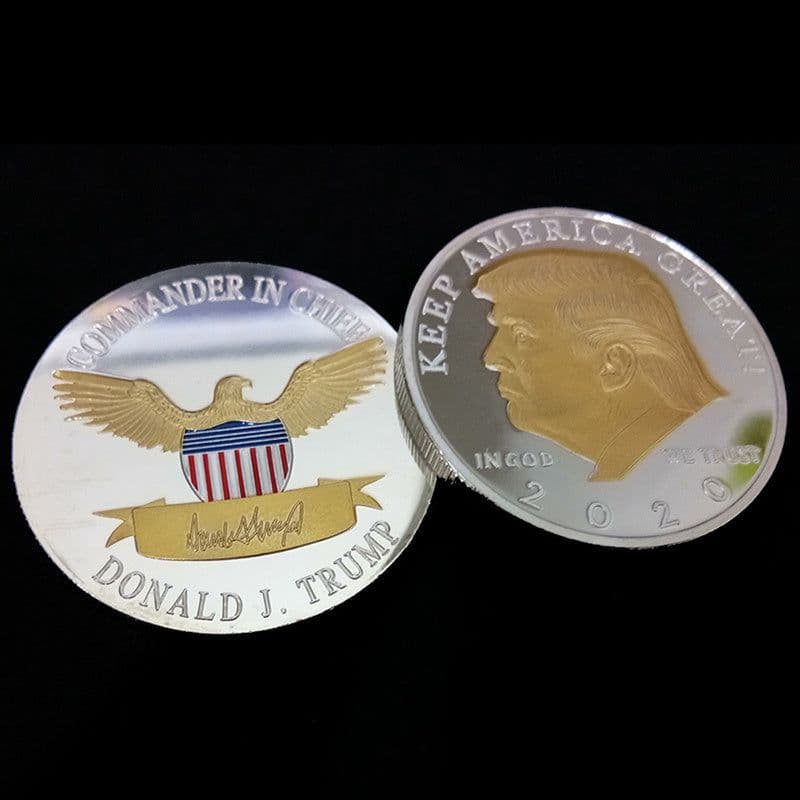 image-Silver plated and gold-plated two-color trump commemorative coins