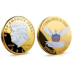 image-Silver plated and gold-plated two-color trump commemorative coins