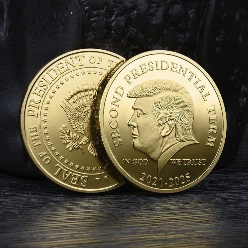 image-Silver plated and gold-plated two-color trump commemorative coins