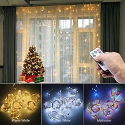 image-LED Curtain Garland On The Window USB String Lights Remote Control Christmas Decorations For Home Room