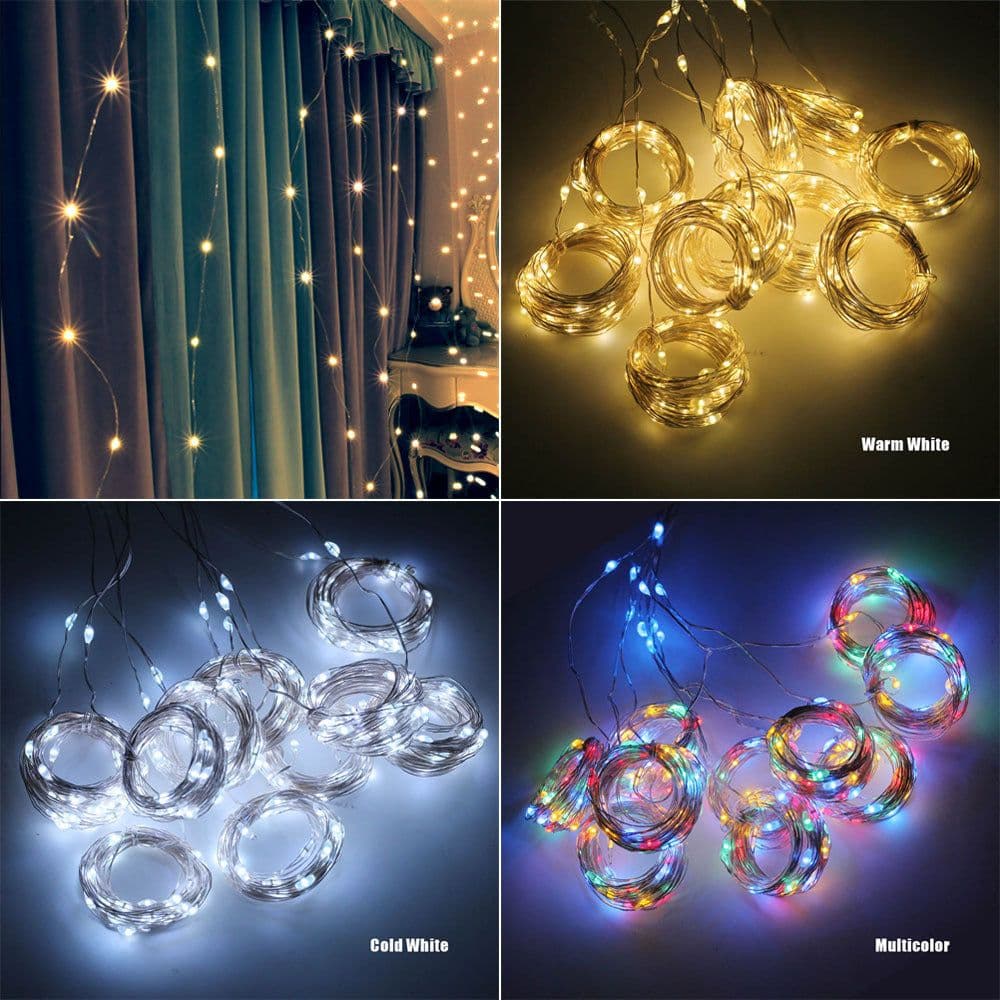 image-LED Curtain Garland On The Window USB String Lights Remote Control Christmas Decorations For Home Room
