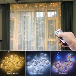 image-LED Curtain Garland On The Window USB String Lights Remote Control Christmas Decorations For Home Room