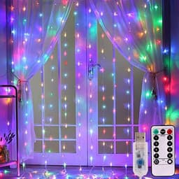 image-LED Curtain Garland On The Window USB String Lights Remote Control Christmas Decorations For Home Room
