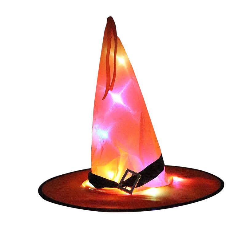 image-Halloween Decoration Witch Hat LED Lights Halloween Elf Ears Kids Home Party Decor Supplies Outdoor Tree Hanging Ornament