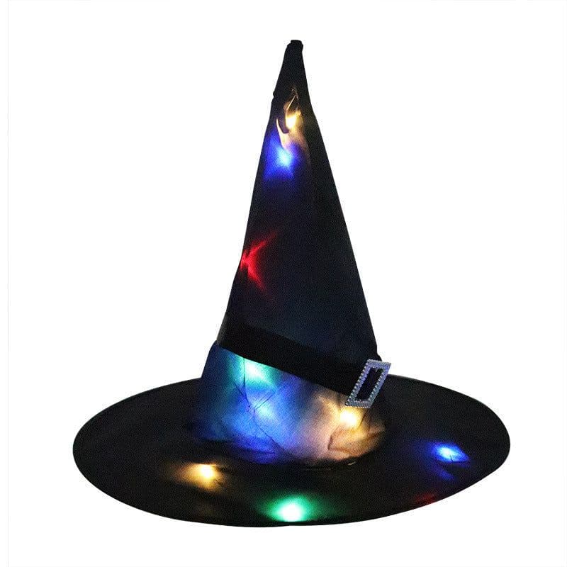 image-Halloween Decoration Witch Hat LED Lights Halloween Elf Ears Kids Home Party Decor Supplies Outdoor Tree Hanging Ornament