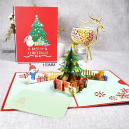 image-3D Merry Christmas Cards Christmas Tree Winter Gift Pop-Up Cards Christmas Decoration Stickers