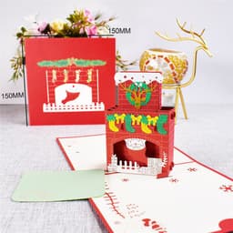 image-3D Merry Christmas Cards Christmas Tree Winter Gift Pop-Up Cards Christmas Decoration Stickers
