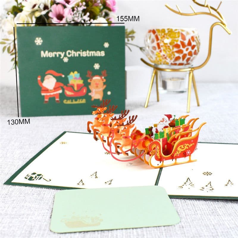 image-3D Merry Christmas Cards Christmas Tree Winter Gift Pop-Up Cards Christmas Decoration Stickers