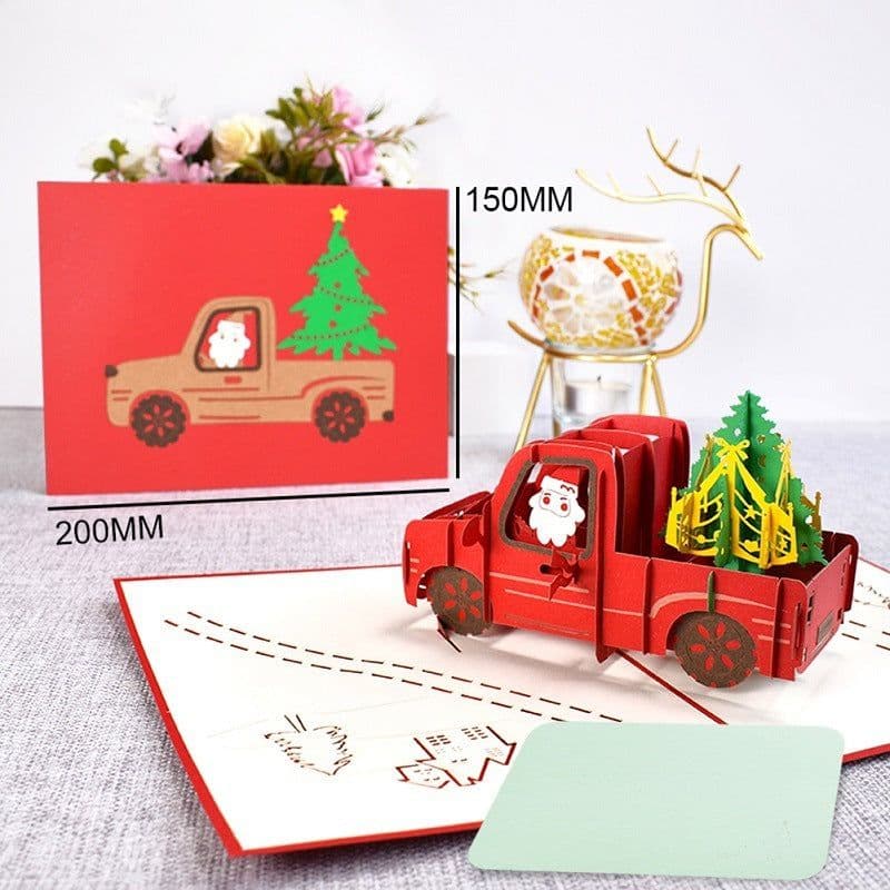 image-3D Merry Christmas Cards Christmas Tree Winter Gift Pop-Up Cards Christmas Decoration Stickers