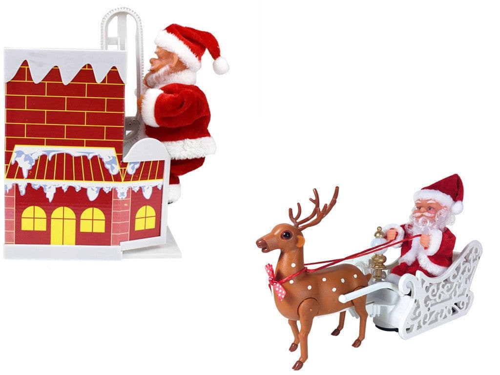 image-Electric Climbing Chimney Santa Claus Christmas Decoration Figurine Ornament Family New Year Party Santa Claus New Year Gift