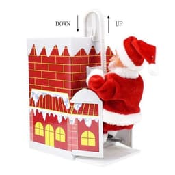 image-Electric Climbing Chimney Santa Claus Christmas Decoration Figurine Ornament Family New Year Party Santa Claus New Year Gift