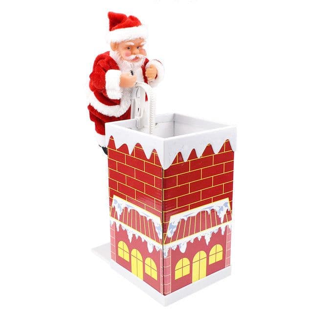 image-Electric Climbing Chimney Santa Claus Christmas Decoration Figurine Ornament Family New Year Party Santa Claus New Year Gift