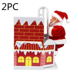 image-Electric Climbing Chimney Santa Claus Christmas Decoration Figurine Ornament Family New Year Party Santa Claus New Year Gift