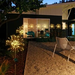 image-New Ground Plug Solar Fireworks Light LED Light String Copper Wire Outdoor Garden Decoration Star Lights Christmas Lights