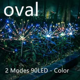 image-New Ground Plug Solar Fireworks Light LED Light String Copper Wire Outdoor Garden Decoration Star Lights Christmas Lights