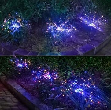 image-New Ground Plug Solar Fireworks Light LED Light String Copper Wire Outdoor Garden Decoration Star Lights Christmas Lights