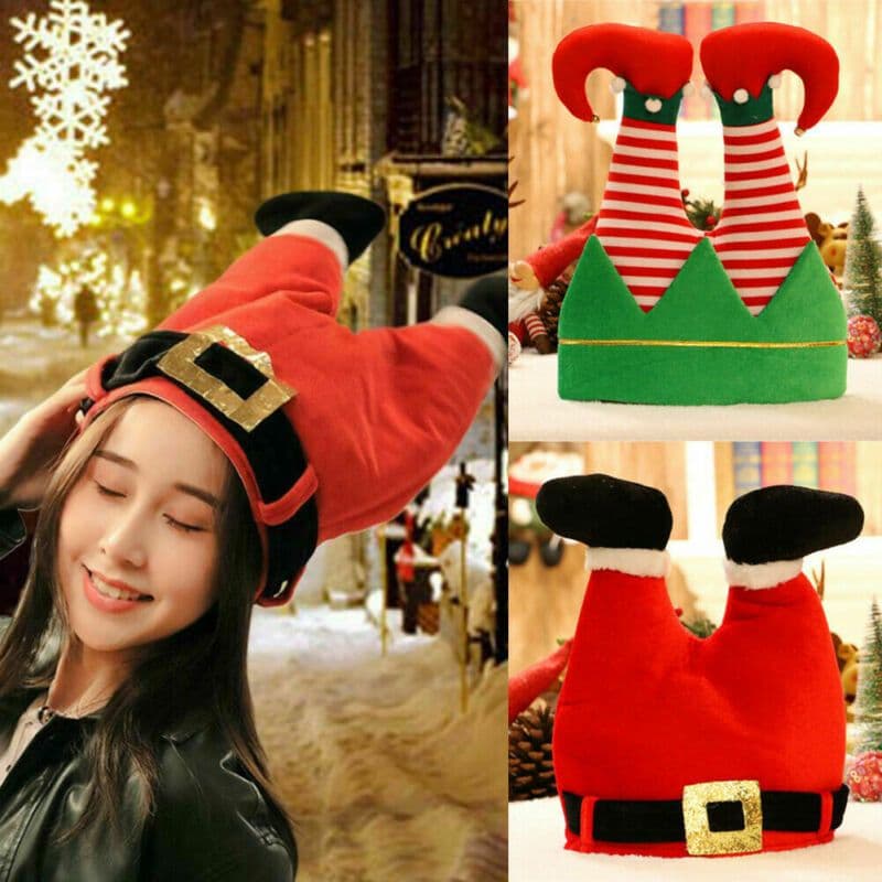 image-Fancy Christmas Caps Men Women Xmas Trousers Hat Clown Trousers Leg Hat For Party Celebration Home Gift