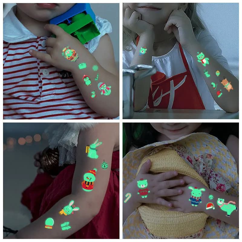 image-Merry Christmas Santa Claus Luminous Tattoo Sticker