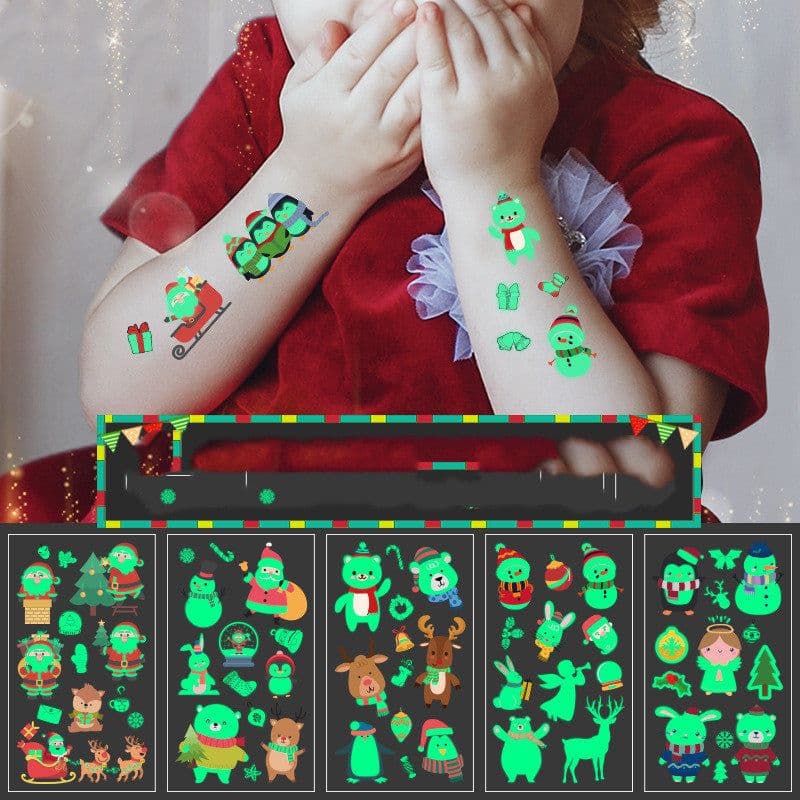 image-Merry Christmas Santa Claus Luminous Tattoo Sticker