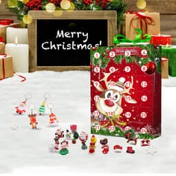 image-24 Days Christmas Countdown Advent Calendar Surprise Resin Pendant Keychain Ornaments
