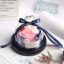 image-Valentine's Day Christmas Dried Flowers For Home Decor Wedding Gifts Dried Flowers Eternal Real Rose Home Decor With LED In Glass