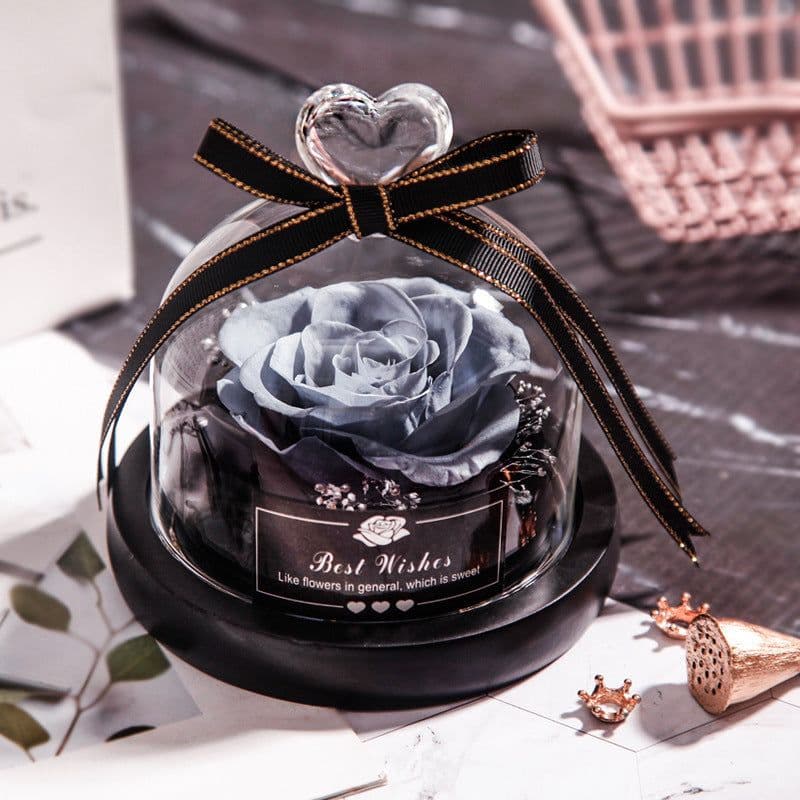 image-Valentine's Day Christmas Dried Flowers For Home Decor Wedding Gifts Dried Flowers Eternal Real Rose Home Decor With LED In Glass