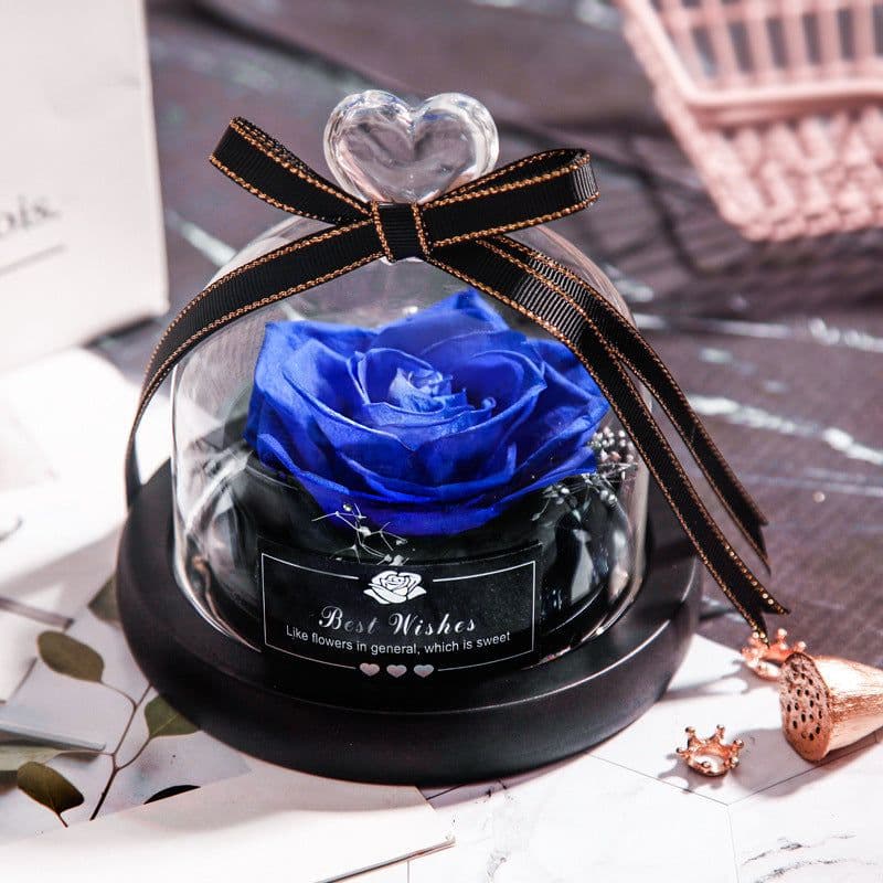 image-Valentine's Day Christmas Dried Flowers For Home Decor Wedding Gifts Dried Flowers Eternal Real Rose Home Decor With LED In Glass