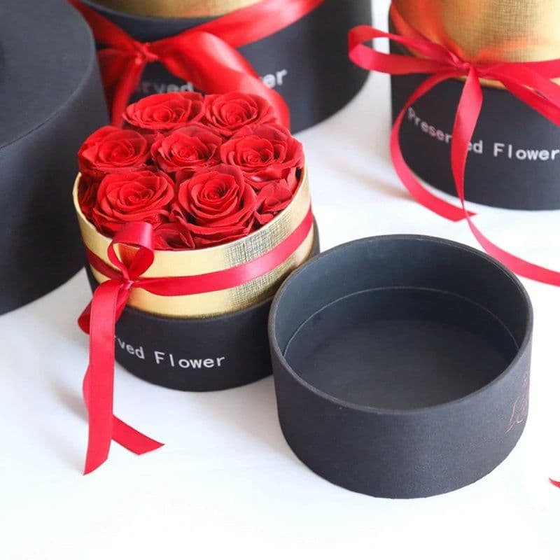 image-Eternal Roses In Box Preserved Real Rose Flowers With Box Set Valentines Day Gift Romantic Artificial Flowers