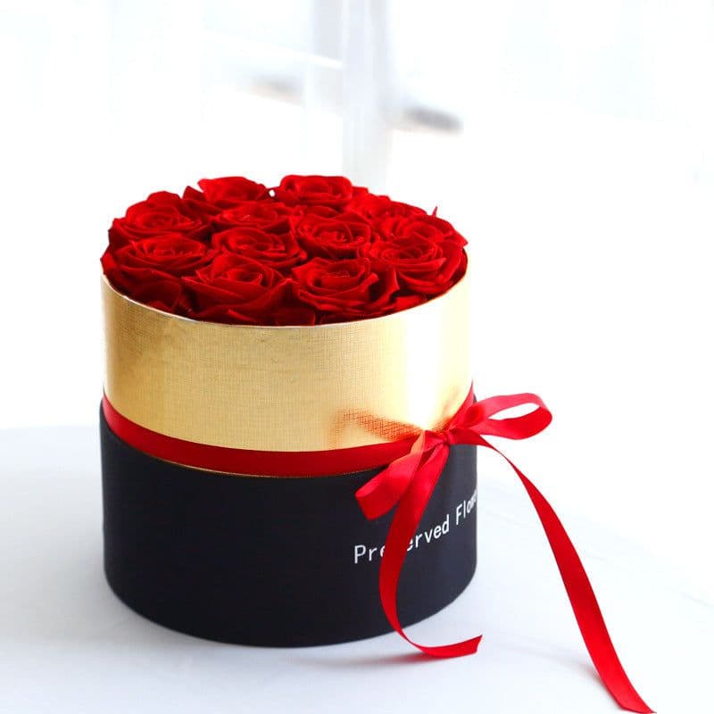image-Eternal Roses In Box Preserved Real Rose Flowers With Box Set Valentines Day Gift Romantic Artificial Flowers