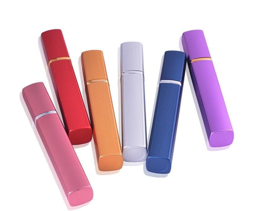 image-12ML Aluminum Perfume Tube Aluminum Tube Perfume Bottle Glass Bottle Empty Bottle Lipstick Type Perfume Bottled Square