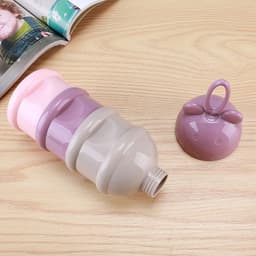 image-3 Layer Frog Style Portable Baby Food Storage Box Essential Cereal Cartoon Milk Powder Boxes Toddle Kids Formula Milk Container