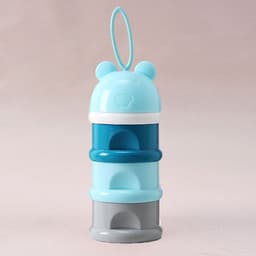 image-3 Layer Frog Style Portable Baby Food Storage Box Essential Cereal Cartoon Milk Powder Boxes Toddle Kids Formula Milk Container