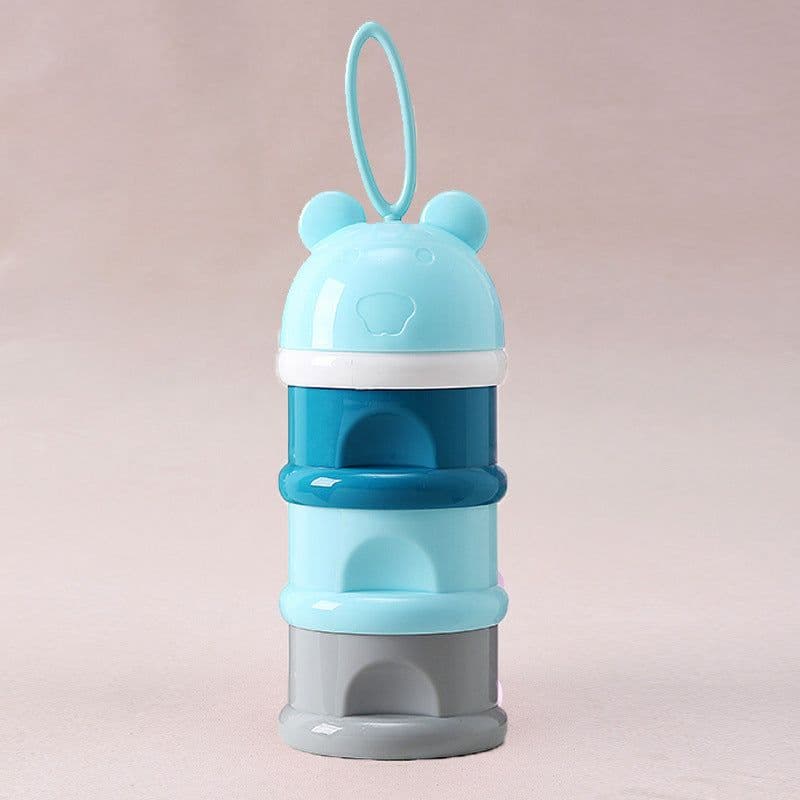 image-3 Layer Frog Style Portable Baby Food Storage Box Essential Cereal Cartoon Milk Powder Boxes Toddle Kids Formula Milk Container