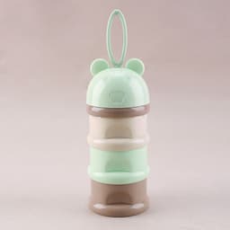 image-3 Layer Frog Style Portable Baby Food Storage Box Essential Cereal Cartoon Milk Powder Boxes Toddle Kids Formula Milk Container