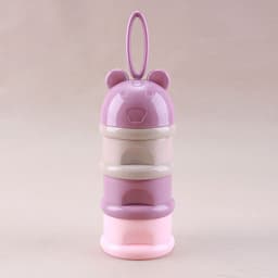 image-3 Layer Frog Style Portable Baby Food Storage Box Essential Cereal Cartoon Milk Powder Boxes Toddle Kids Formula Milk Container