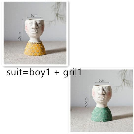 image-Greek Statue Pot Goddess Flower Pots Head Retro Venus Vase