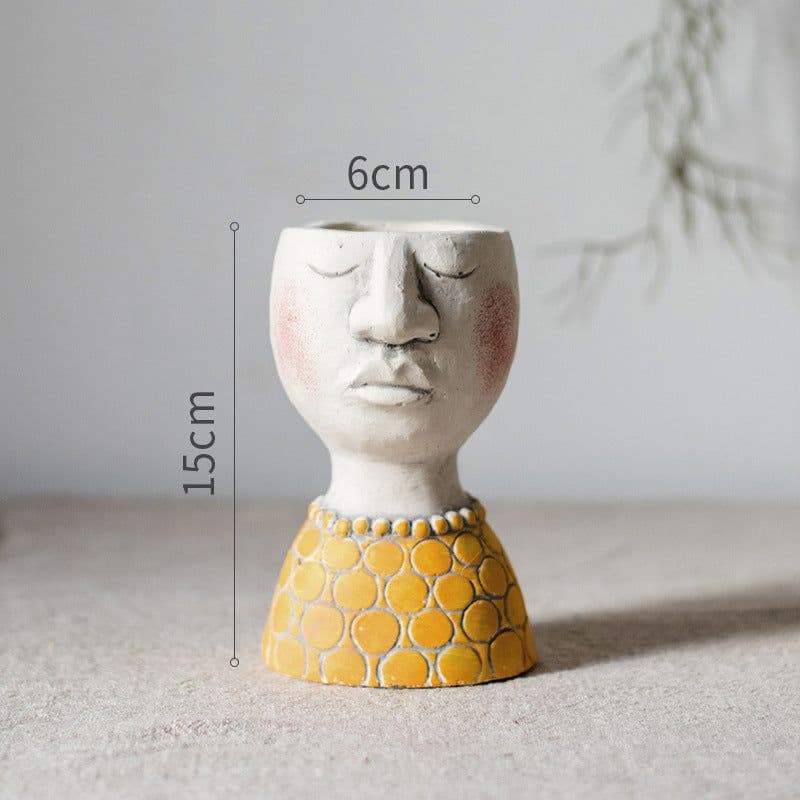 image-Greek Statue Pot Goddess Flower Pots Head Retro Venus Vase