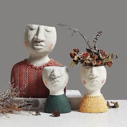 image-Greek Statue Pot Goddess Flower Pots Head Retro Venus Vase