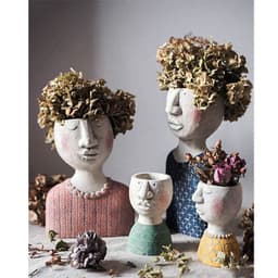 image-Greek Statue Pot Goddess Flower Pots Head Retro Venus Vase