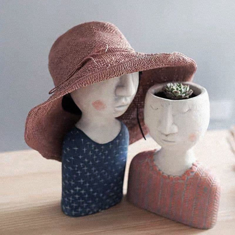 image-Greek Statue Pot Goddess Flower Pots Head Retro Venus Vase